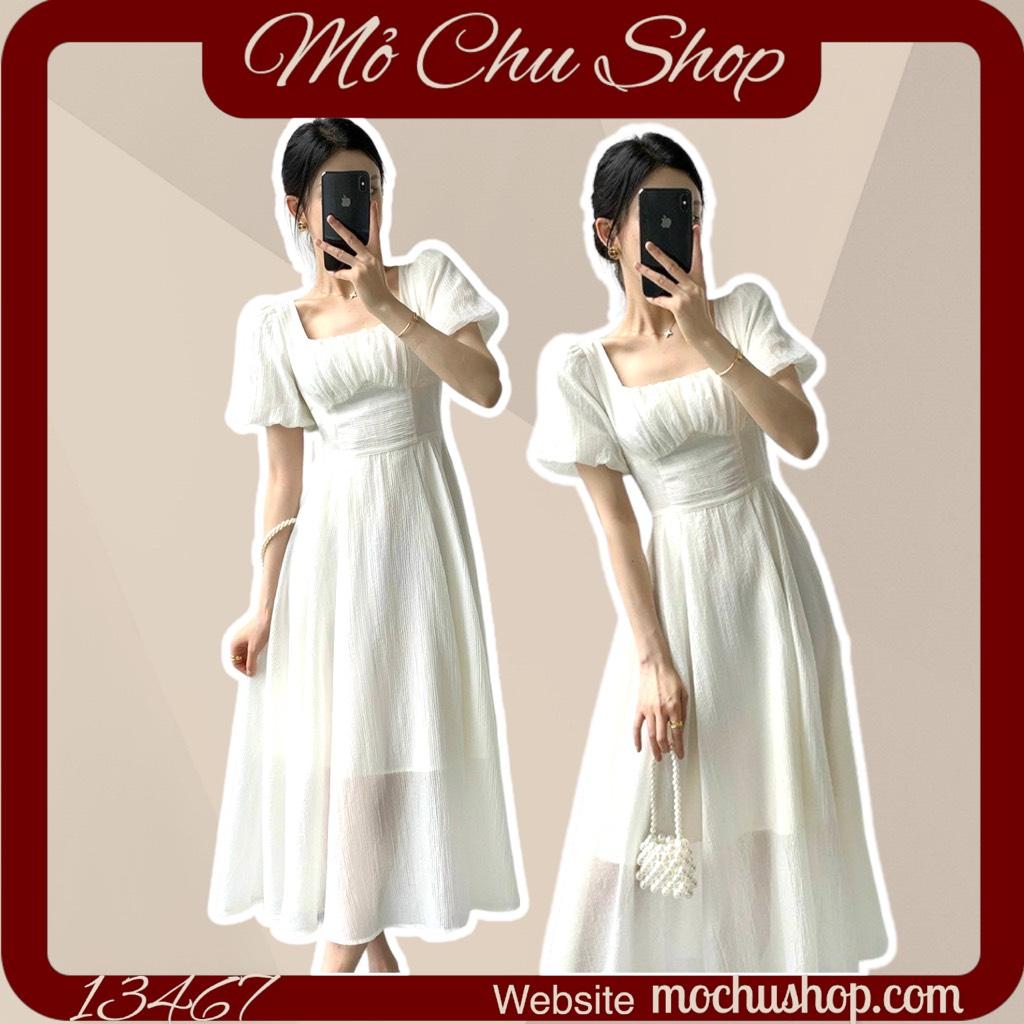ĐẦM MIDI XỐP NHÚN NGỰC TAY BÍ 13468