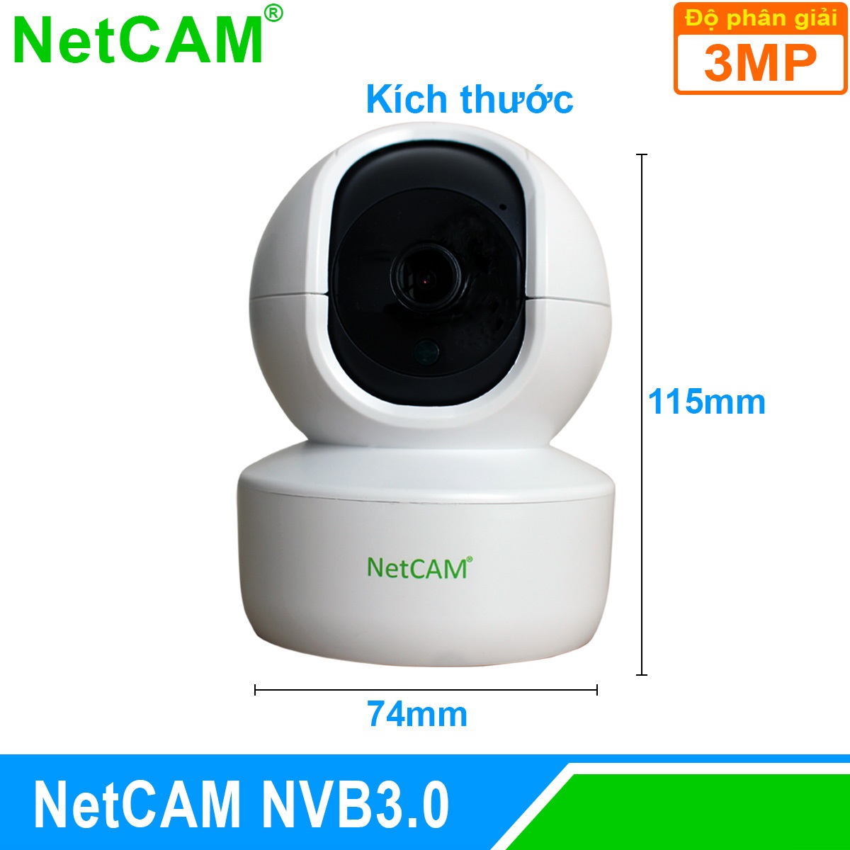 Camera IP WiFi Quay Quét 360 độ NetCAM NVB3.0, độ phân giải 3.0MP - Hàng Chính Hãng