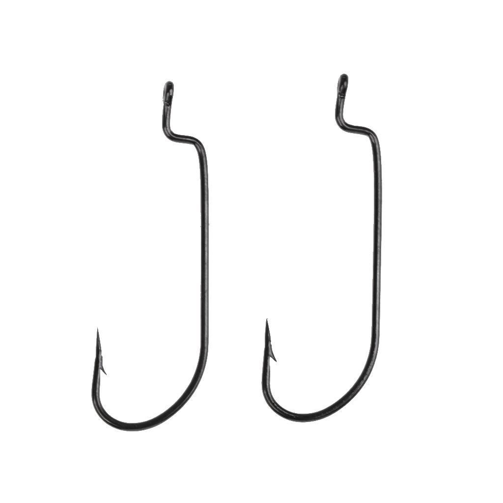 100x Carbon Steel Worm Fishing Hooks Barbed Fishhook Jig Big Fishing Hook