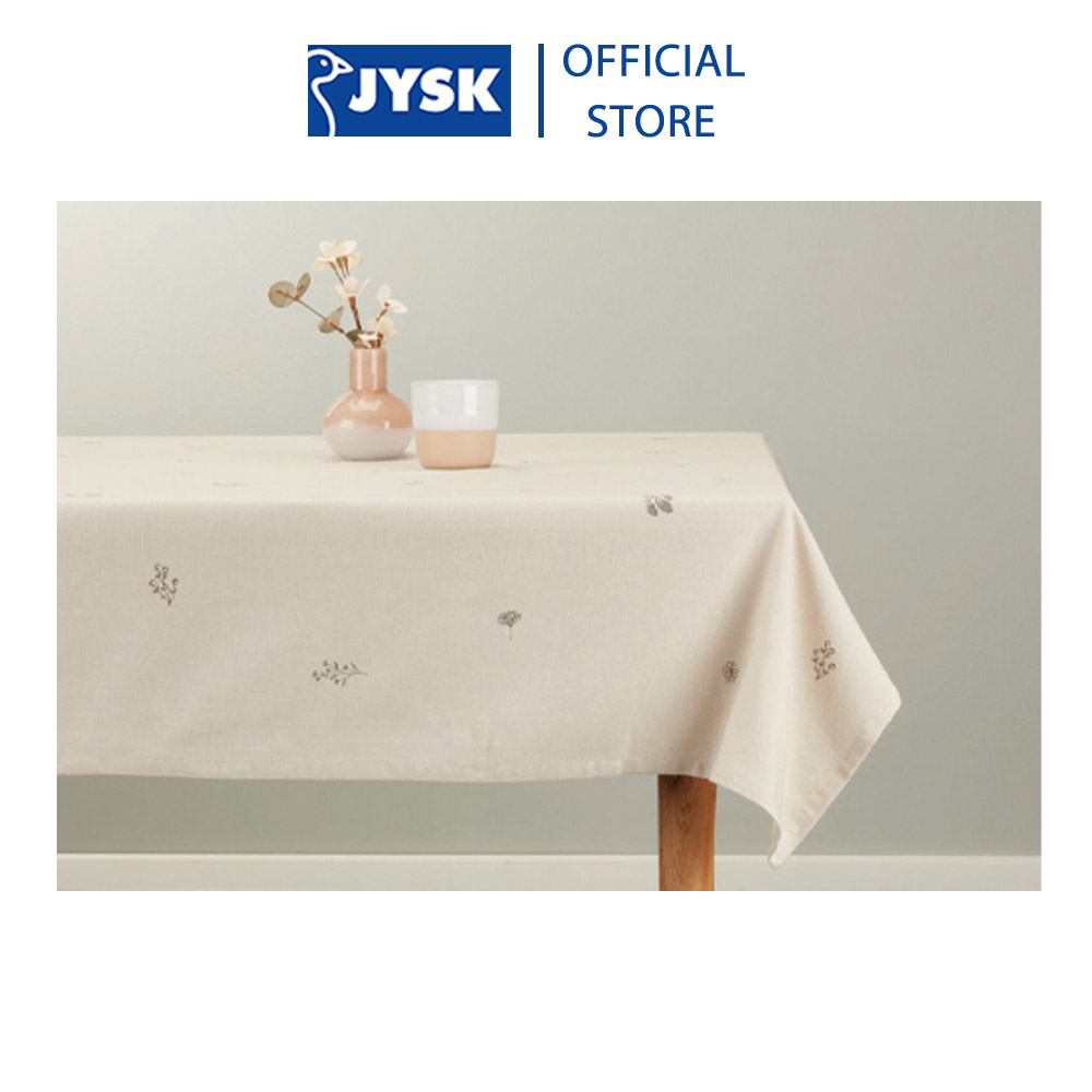 Hình ảnh Khăn phủ bàn | JYSK Engfiol | cotton | be/xám | R140xD240cm