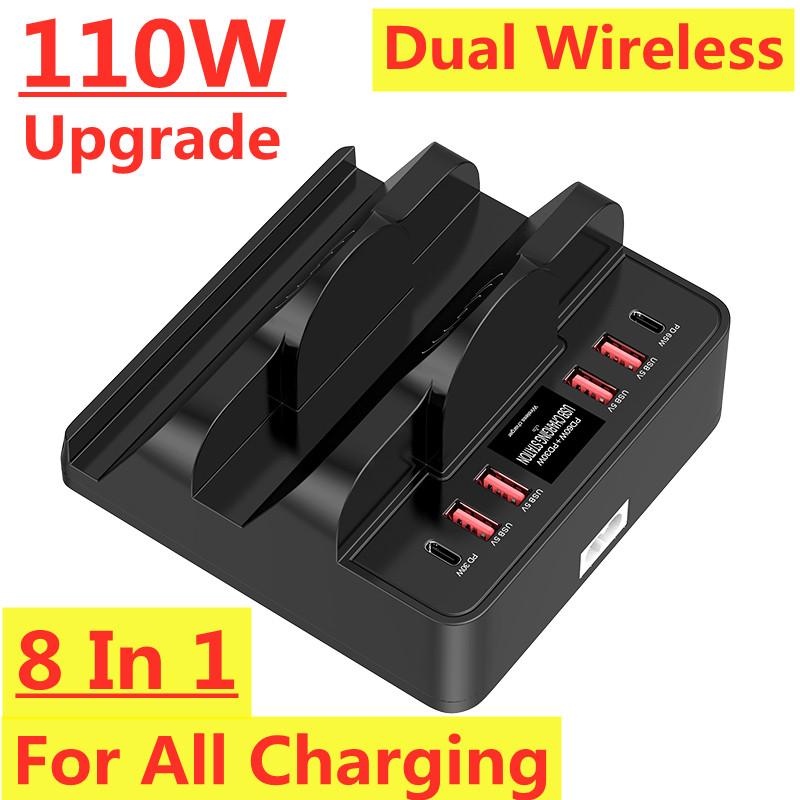 110W USB Sạc 8 Cổng Quick Charge 3.0 Bộ chuyển đổi bộ sạc không dây trung tâm