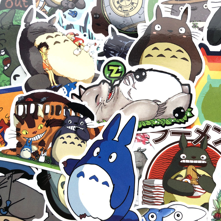 Sticker hình dán TOTORO anime dễ thương cute, pastel trang trí mũ bảo hiểm, dán Laptop, journal, sổ tay