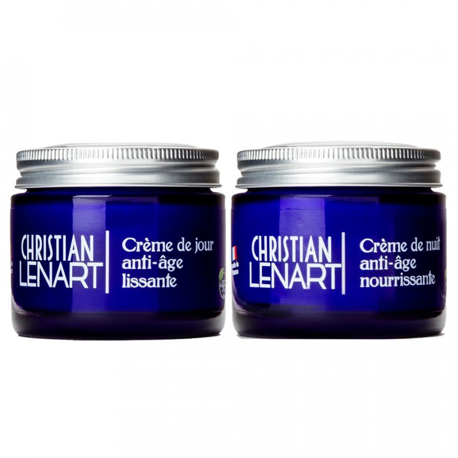 Combo Kem Dưỡng Da Chống Lão Hóa Ngày và Đêm Christian Lenart Lenart Crème De Nuit Anti-Âge Lissanta &amp; Nourrrissante 60ml x2