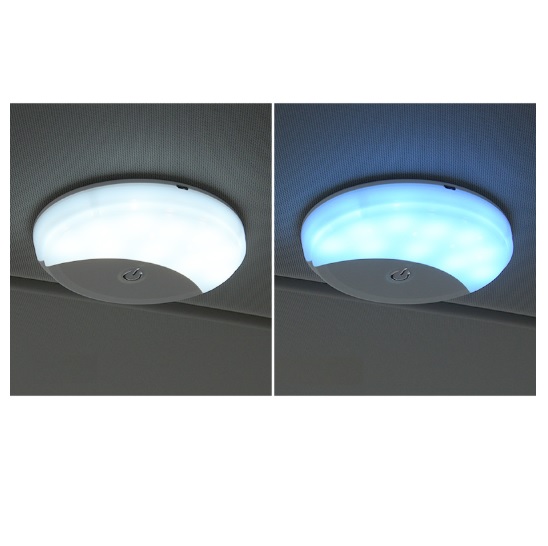 Đèn led gắn trần ô tô, xe hơi 2 chế độ sáng trắng/xanh