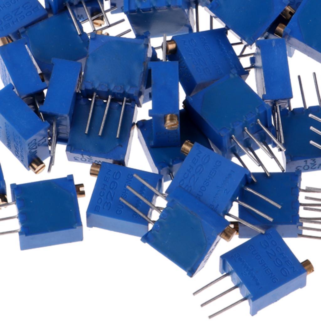 50 Pieces 3296W Precision Trimmer Potentiometer Variable Resistor 20K Ohm