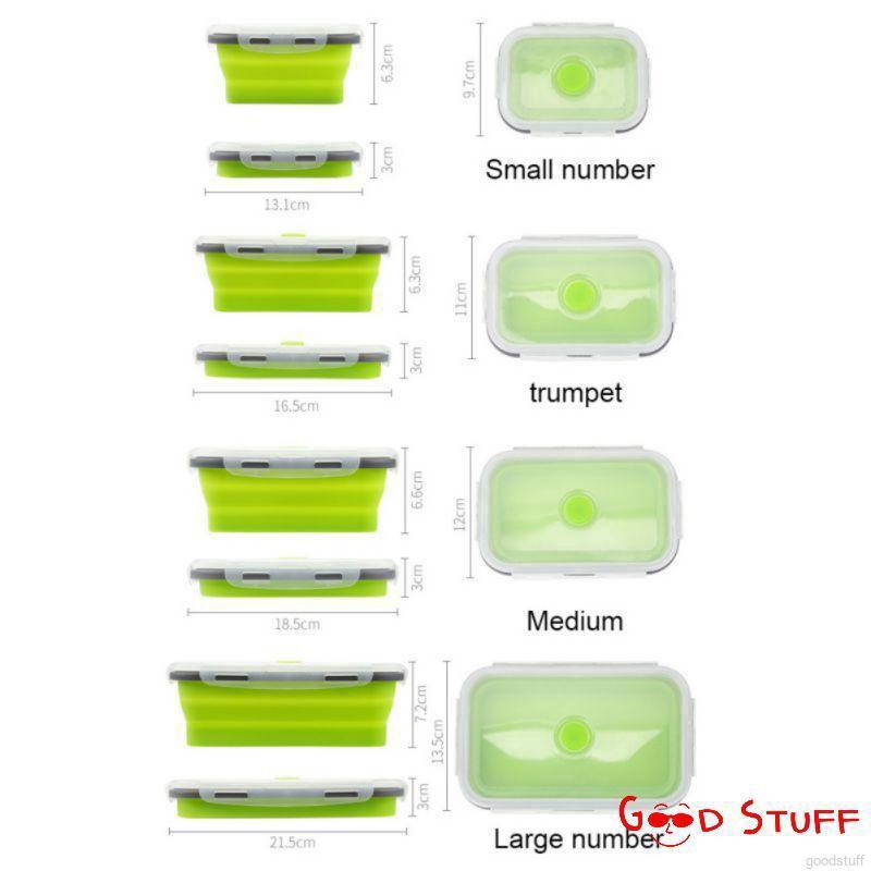 Bộ hộp đựng đồ bằng silicon xếp gọn tiện lợi