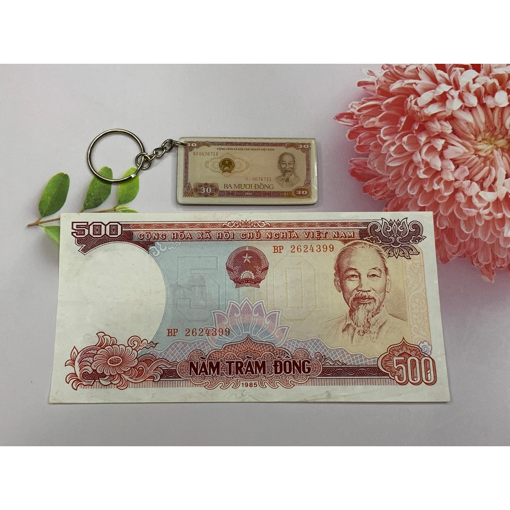 Tờ tiền 500 đồng bao cấp năm 1985 [CHẤT LƯỢNG ĐẸP] tặng kèm móc khóa hình tiền xưa - tiền xưa thật 100%