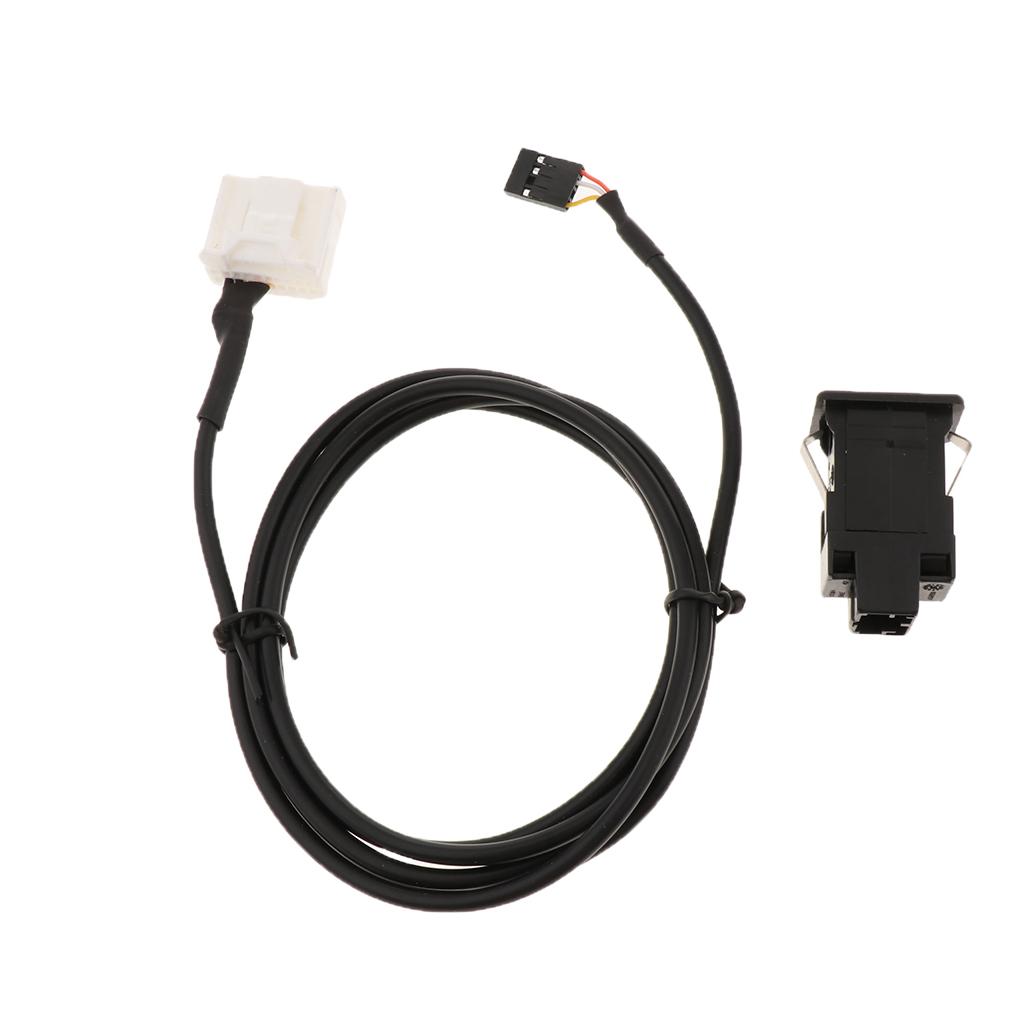 Car USB AUX Switch Socket with Wire Harness Cable Adapter for Toyota Tacoma