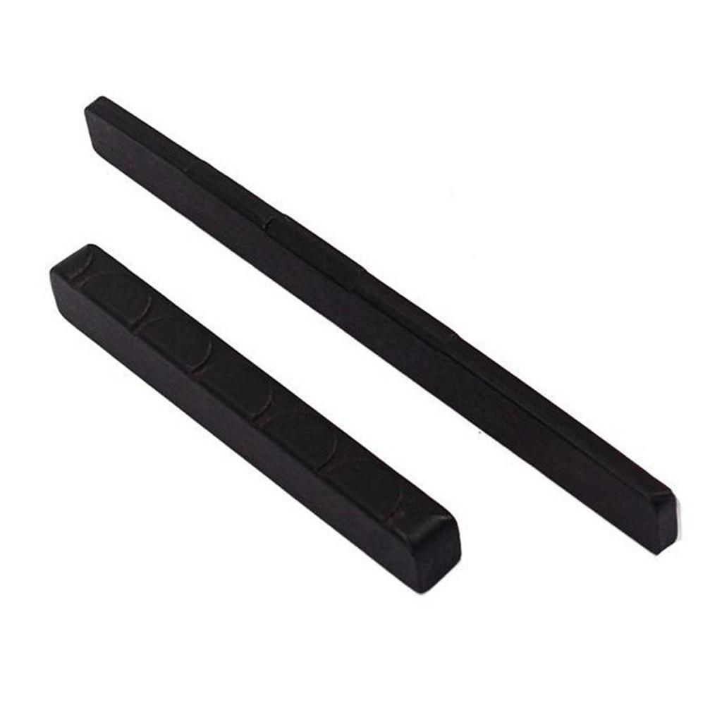 6 String Classical Guitar Bone 80mm Bridge Saddle and 52mm Nut + Pins Puller Made of Ebony (For Classical )