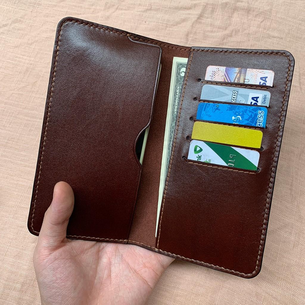 VÍ DA UNISEX DÁNG DÀI, VÍ DA THỦ CÔNG CAO CẤP, ĐỒ DA NHẬP KHẨU