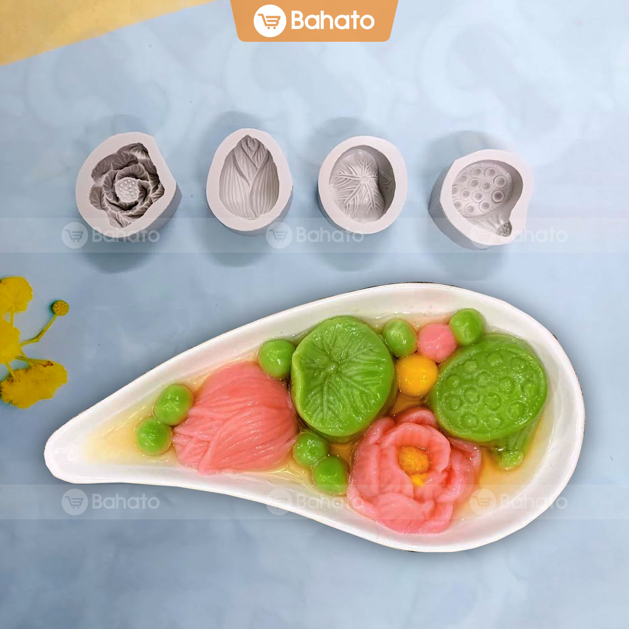 Khuôn silicon làm bánh, thạch rau câu hoa sen