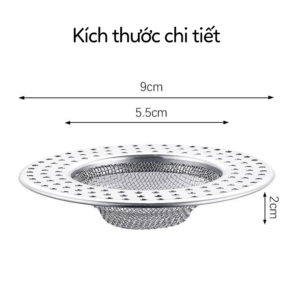 Bịt nắp cống lưới lọc rác inox nhà tắm size 9cm Nắp lọc rác cống phòng tắm nhà vệ sinh