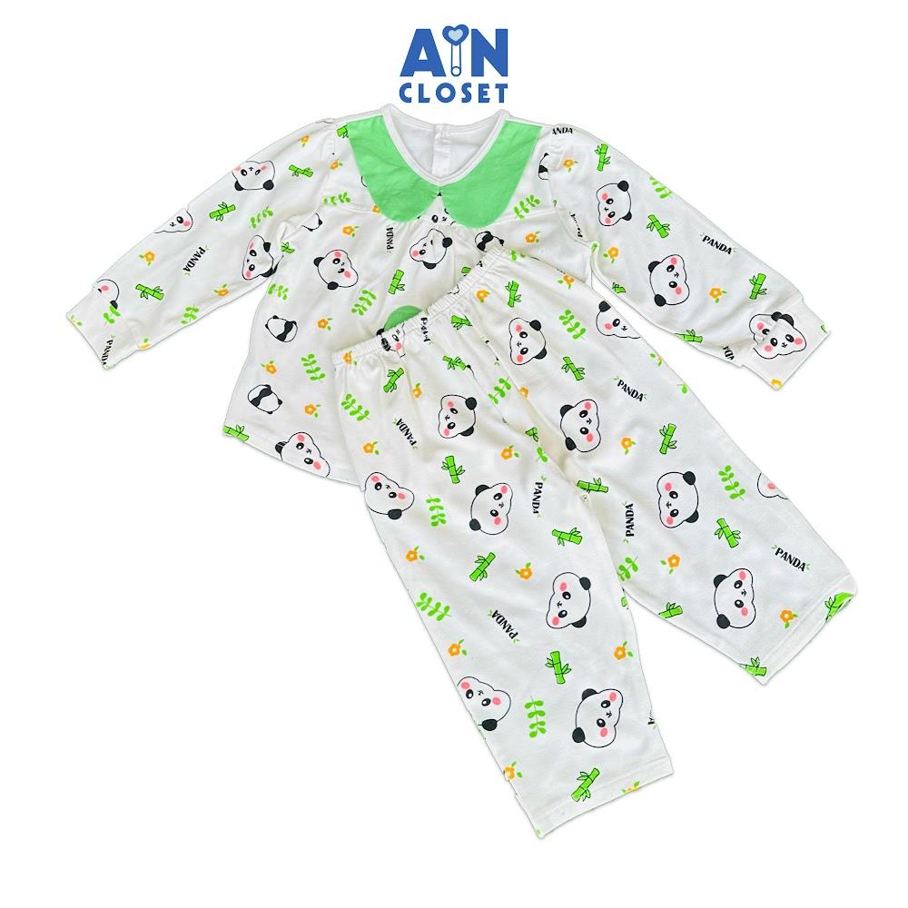 Bộ quần áo Dài bé gái họa tiết Gấu Trúc Xanh Thun cotton - AICDBGITJQM1 - AIN Closet