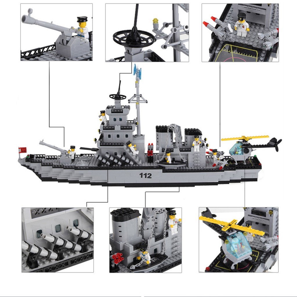 Đồ chơi lắp ráp Mô hình Tàu chiến - Warship Qman 112 (910 mảnh ghép)