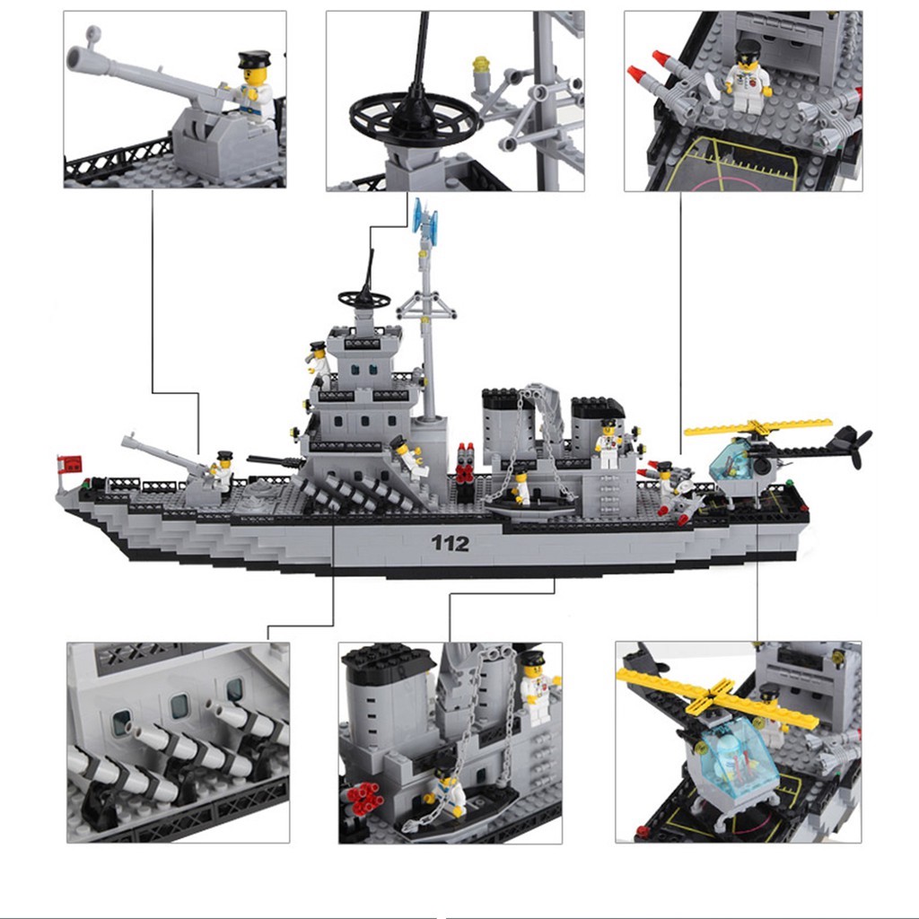 Đồ chơi lắp ráp Mô hình Tàu chiến - Warship Qman 112