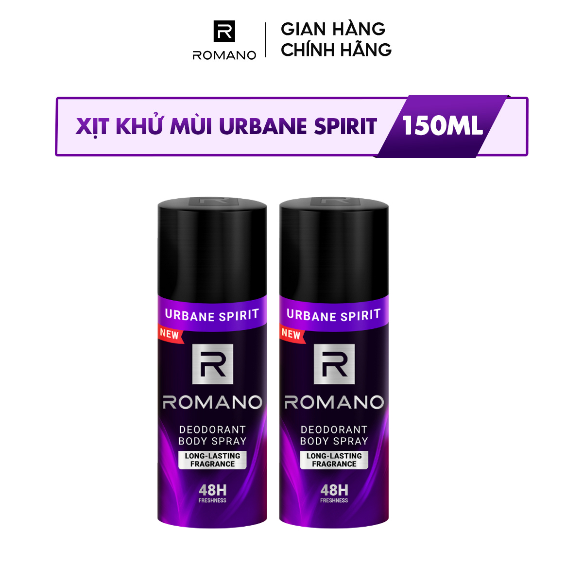 Combo 2 Xịt khử mùi Romano URBANE SPIRIT 150ML