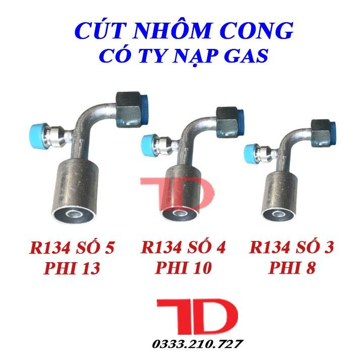 Cút nhôm cong có ty nạp gas cao áp R134