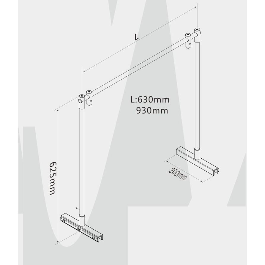 Giá treo đèn cho bể 60cm-90cm - Giá treo đèn hợp kim - Gác đèn