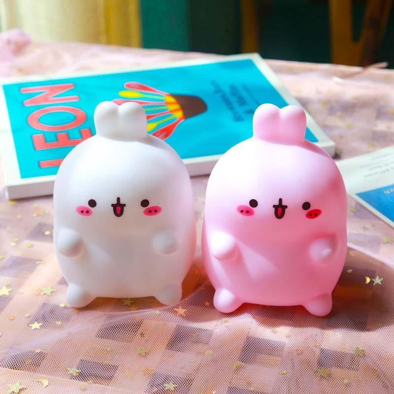 Đèn ngủ silicon chuột Molang siêu cute - Tặng kèm pin