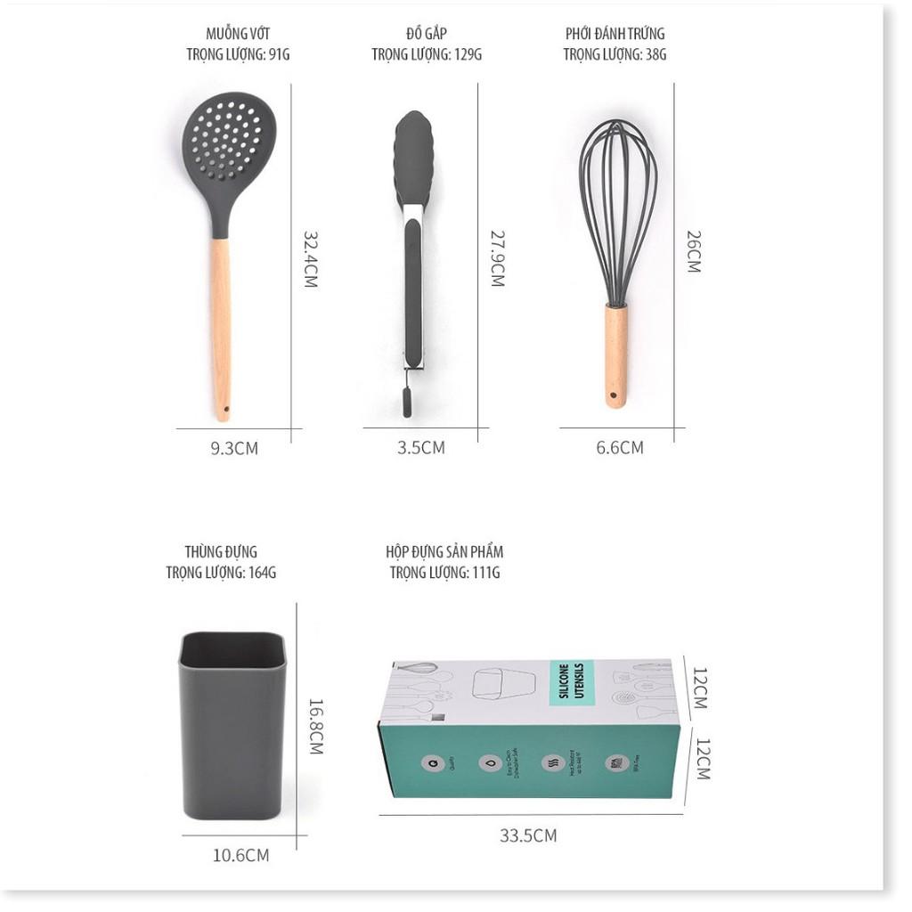 Bộ 13 Món Dụng Cụ Nấu Ăn Nhà Bếp Chất Liệu Silicon