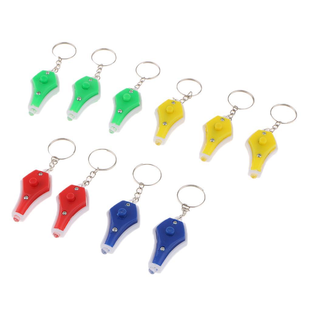 LED Light Key Chain Vase Shape Key Ring Holder 10 Pack Random Colors
