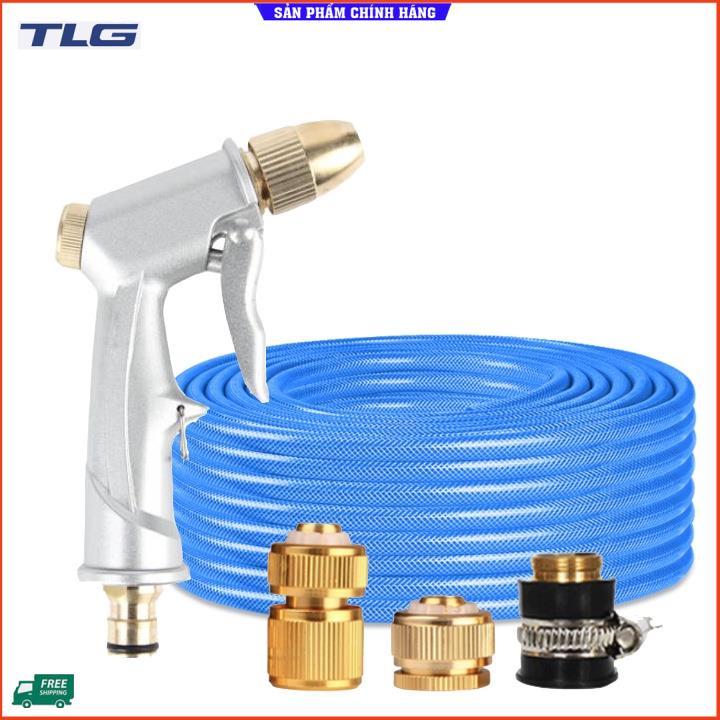 Rửa xe tưới cây Bộ dây và vòi xịt tăng áp lực nước 300% loại 30m cút đồng,nối đồng 206701