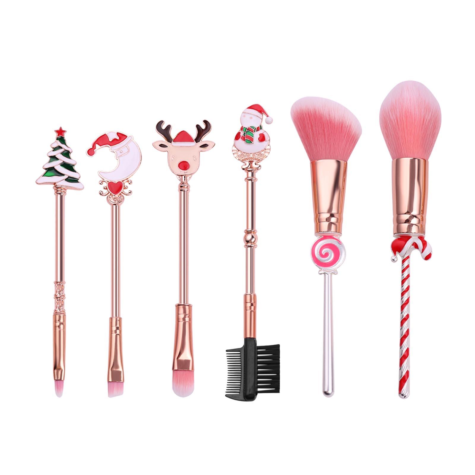 Set 6 cọ trang điểm tay cầm hoạt hình giáng sinh
