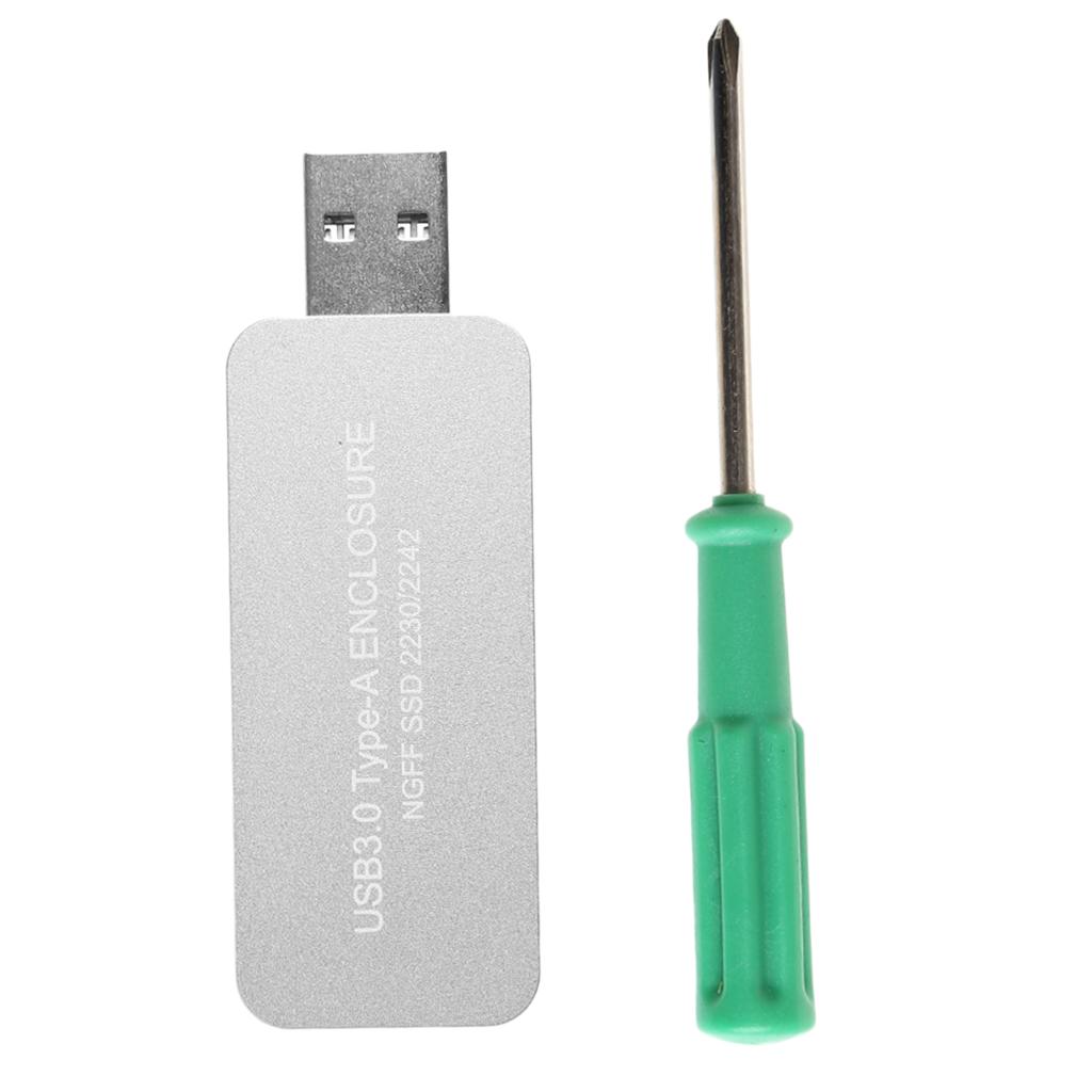 USB3.0 to M.2 NGFF B Key SSD 2230 2242 SSD Adapter Card Enclosure Box Silver