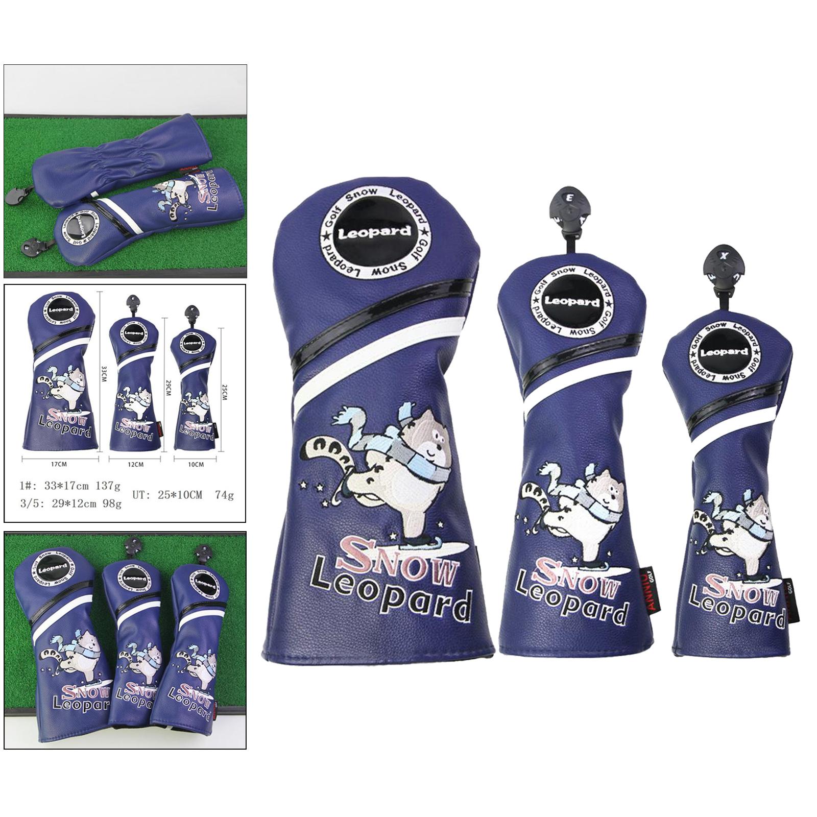 Golf Headcover Driver Cover, Golf Club Wood Head Covers Fit for Driver Wood, Fairway Wood and Hybrid with Number Tags for Male/Female Golfers