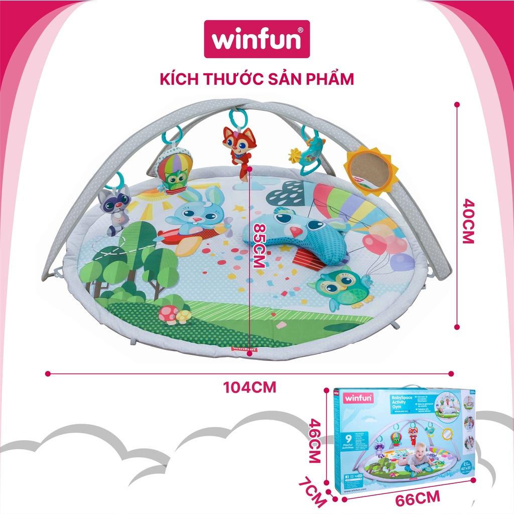 Thảm nằm chơi kèm thú bông, xúc xắc cho bé từ sơ sinh - đồ chơi vận động Winfun 710010-NI