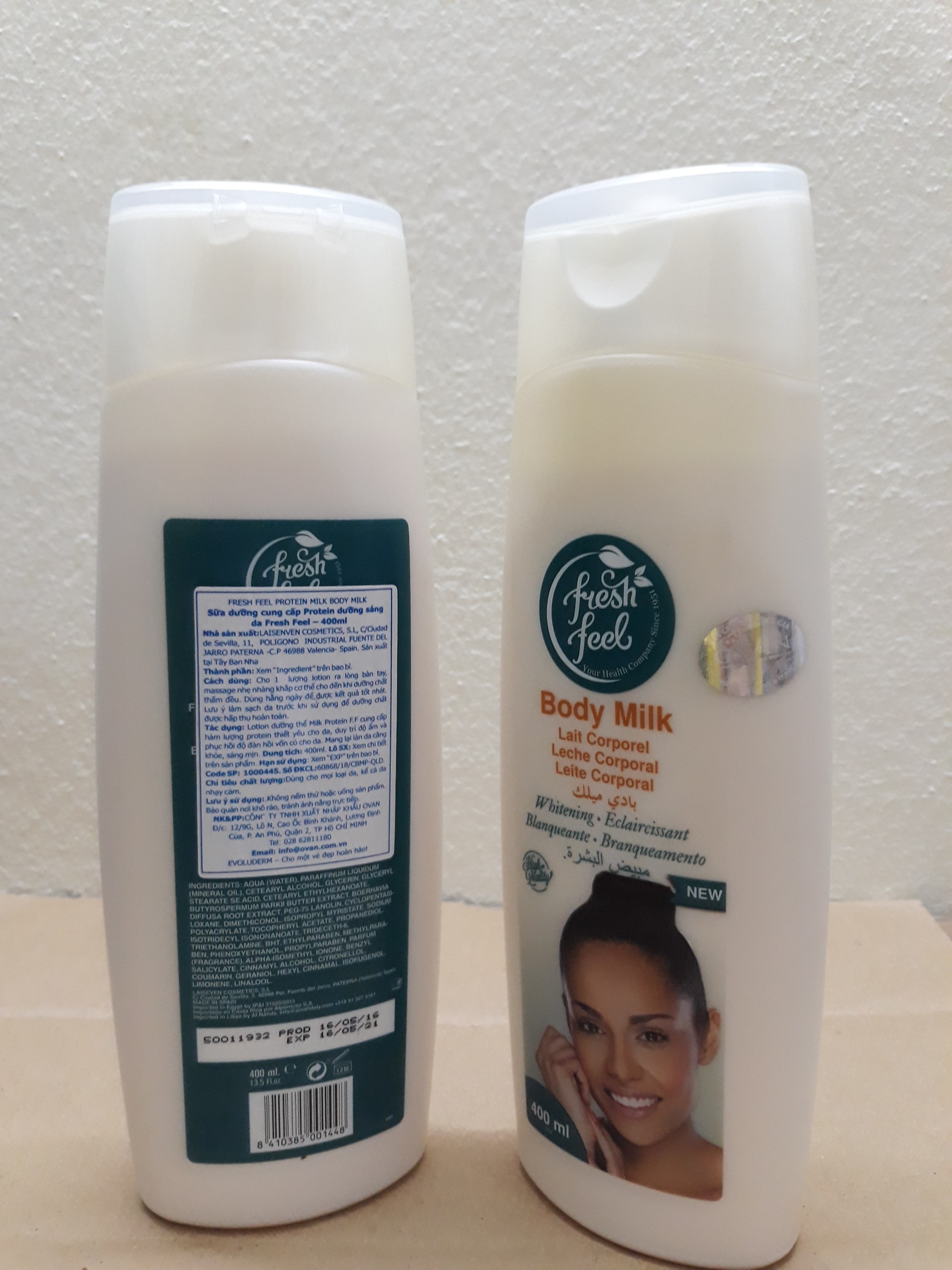 Lotion dưỡng trắng da toàn thân Fresh Feel - Giúp nuôi dưỡng da mềm mượt, trắng mịn - Chai 400ml