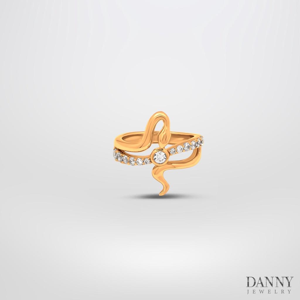 Nhẫn Nữ Danny Jewelry Bạc 925 Biểu Tượng Rắn Đính Đá CZ Xi Rhodium/Vàng Hồng/Vàng 18k N0097