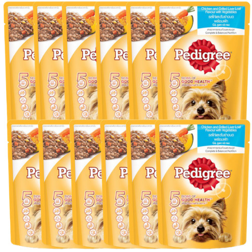 Combo 12 gói sốt chó Pedigree vị gà,gan và rau 80g/1 gói