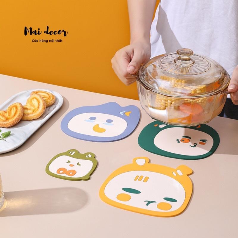Đế lót ly, lót nồi chảo chén bát, tấm lót silicon cách nhiệt bền dẻo dễ lau chùi, không ẩm mốc ám mùi