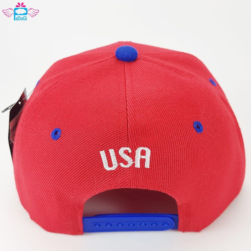 Nón Snapback Đỏ Vành Cờ USA