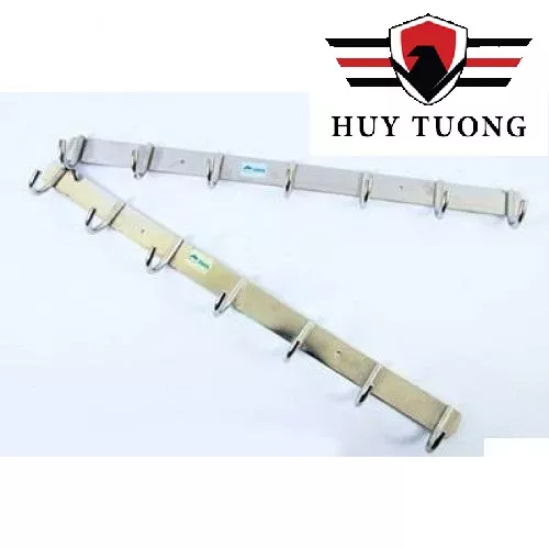 Móc treo quần áo giá treo quần áo gắn tường INOX, móc dán tường cao cấp không gỉ từ 7 đến 10 mấu - Huy Tưởng