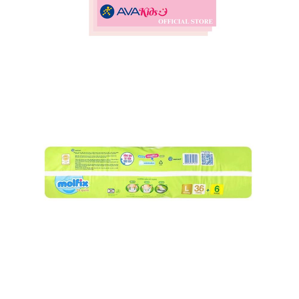 Tã quần Molfix thiên nhiên size L 36 + 6 miếng (9 - 13 kg)