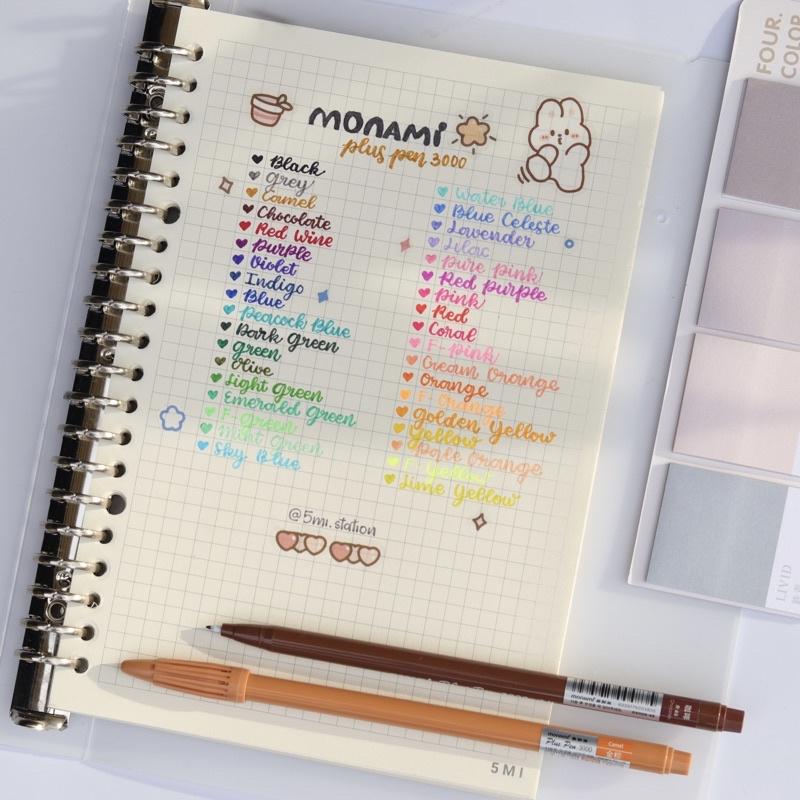 Bán Lẻ - Bút Monami Plus Pen 3000 Đủ 36 Màu Viết Bullet Journal