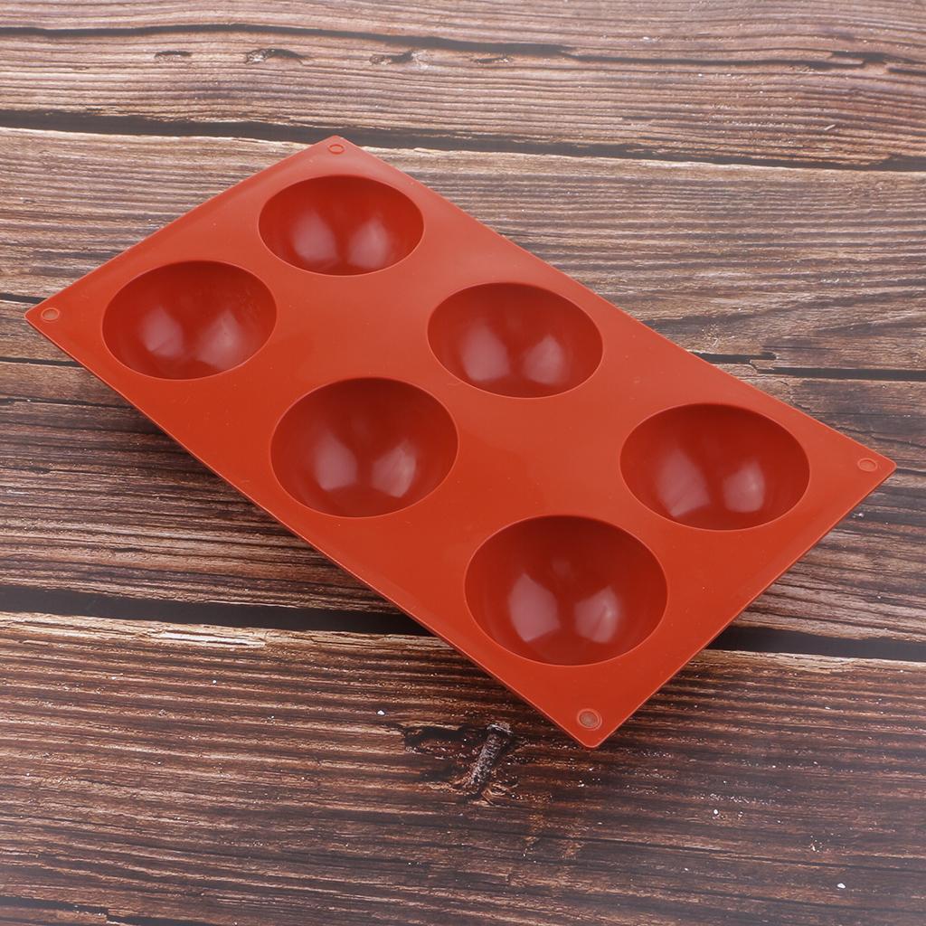 1Pcs Semicircle Silicone Mold Mould, 6 Holes Baking Chocolate Fondant Cake Decoration DIY Crafts, Food Use Grade Silicone Mold