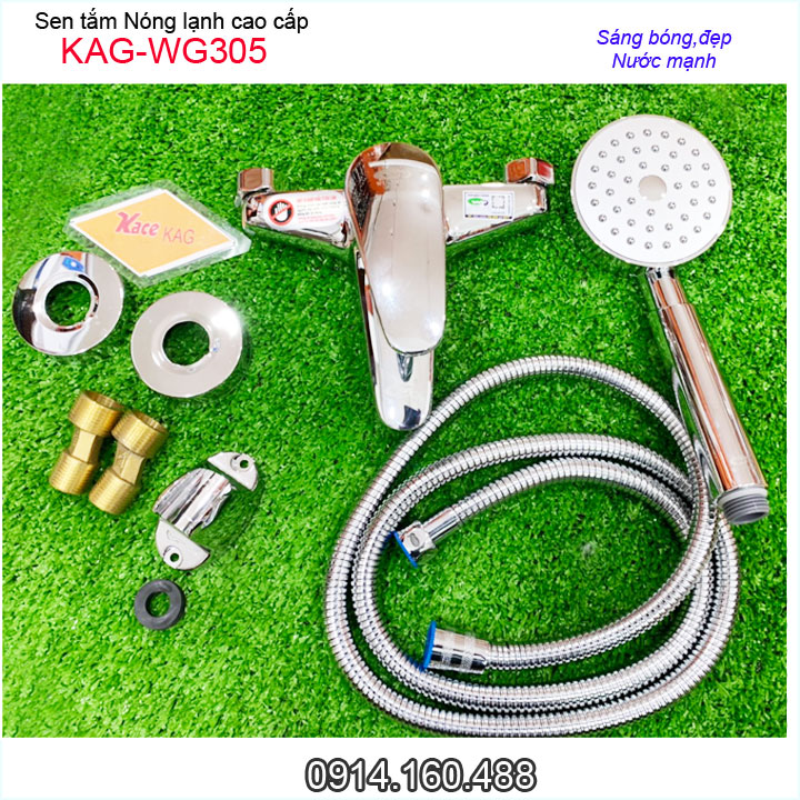 Vòi sen nóng lạnh KAG-WG305,  Trọn bộ Vòi gật gù có bát sen dùng cho máy năng lượng mặt trời giá tốt