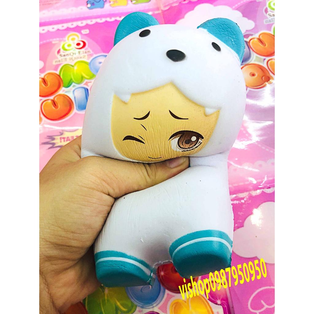 Squishy Lớn JUMBO Hình CẬU BÉ GẤU người trắng Đồ Chơi Xốp Giảm Stress Hình mềm mịn dễ Thương đàn hồi Cho Bé