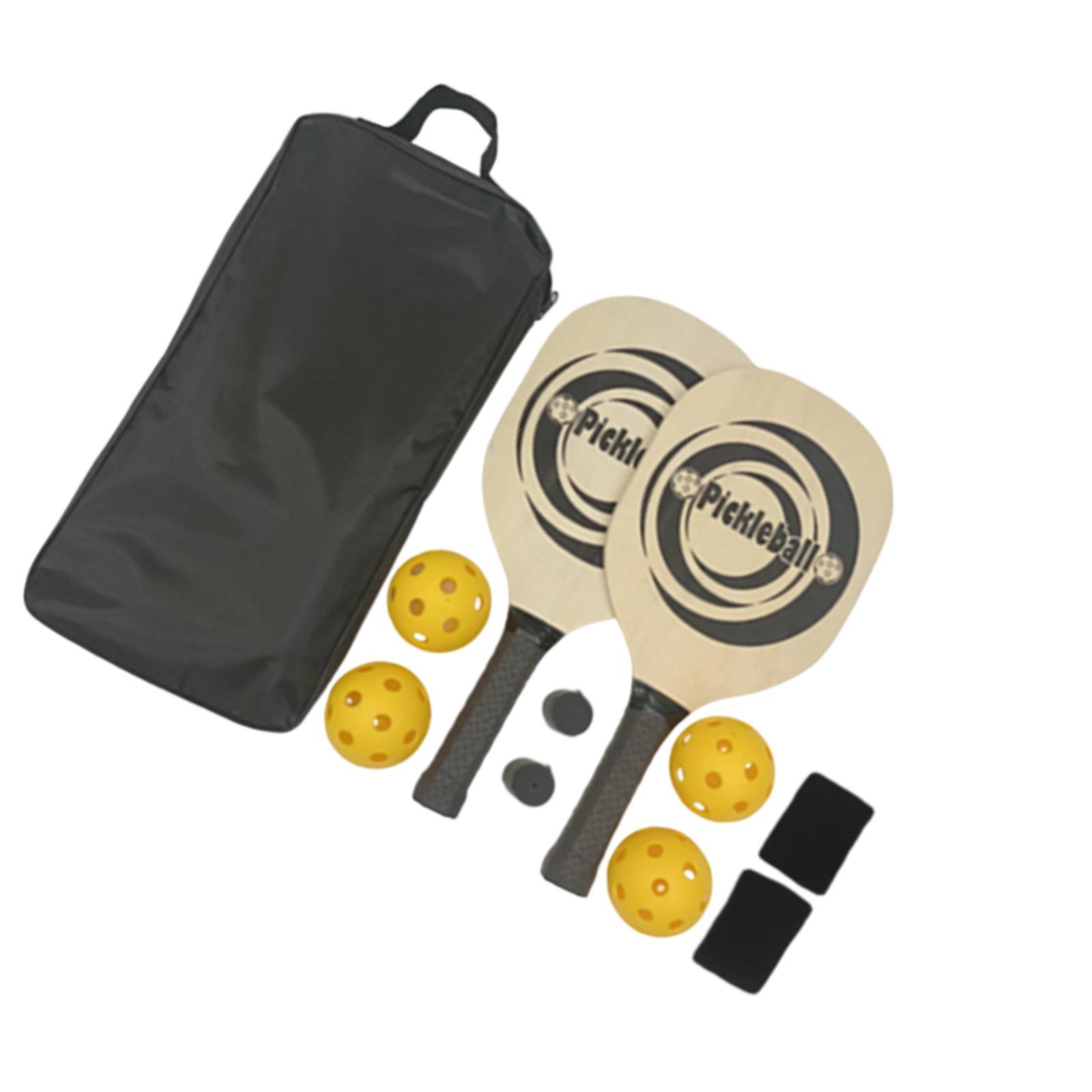 Pickleball Paddles Set 2 Paddles 4 Balls Non Slip Handle 2 Hand Glue 2 Bracers Racquet Pickleball Rackets for Player Beginner Play