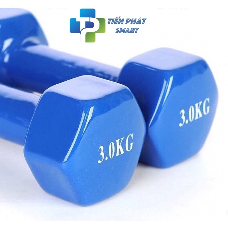 Bộ 2 Tạ Tay 4kg Bọc Cao Su Trơn Lõi Thép Cao Cấp Chính Hãng-Giao Màu Ngẫu Nhiên