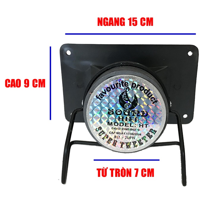 Bộ 2 loa treble HT - JBM Họng chữ nhật - Hàng chính hãng