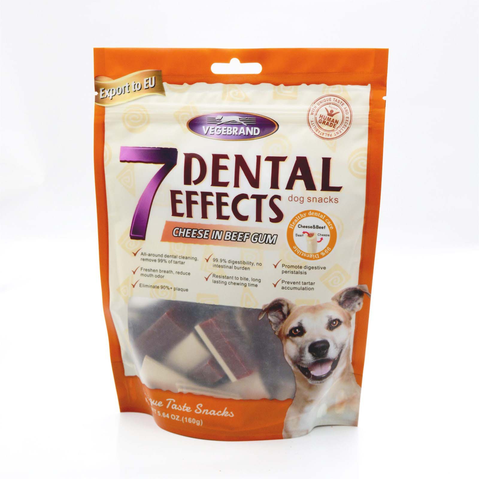 Bánh thưởng cho chó vị bò phô mai 7 Dental Effect 160g