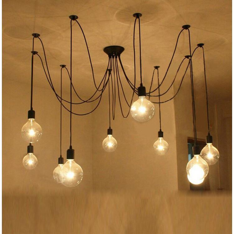 Đèn trang trí trần nhà dây nhện Home and Garden + kèm 10 bóng 4W tia dây tóc sang trọng