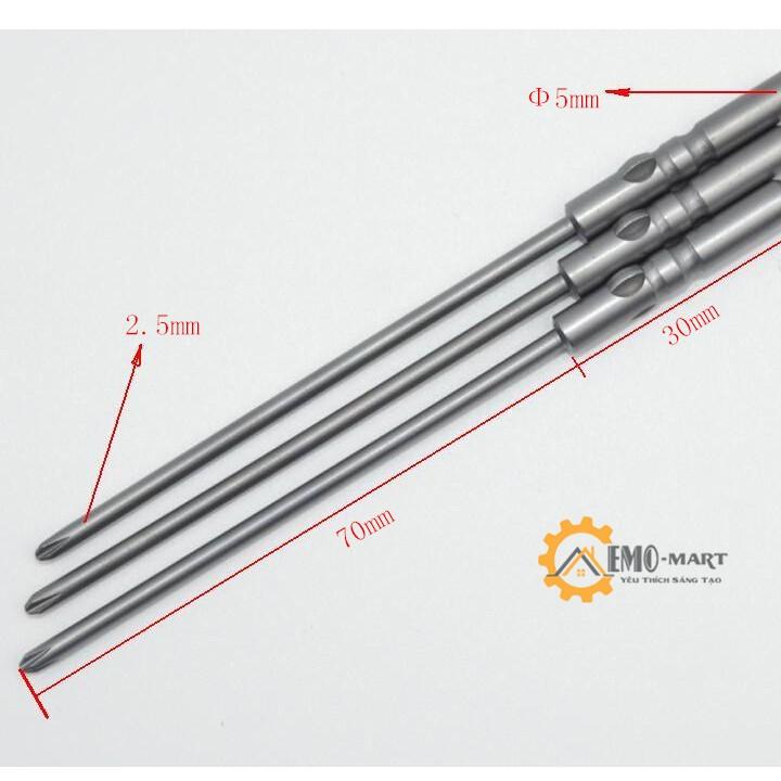 ️ ️Bộ 10 đầu vặn vít 4 cạnh️Trục 5mm - Có từ tính - Thép qua tôi luyện chất lượng cao