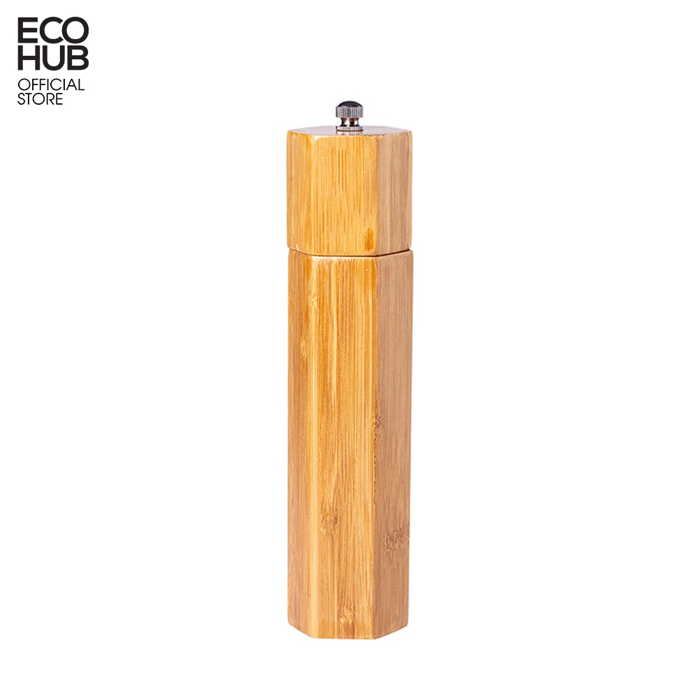 Dụng cụ xay tiêu ECOHUB có cầm tay bằng Tre sang trọng, tiện lợi thân thiện với nhà hàng và gia đình (Bamboo Pepper Grinder)