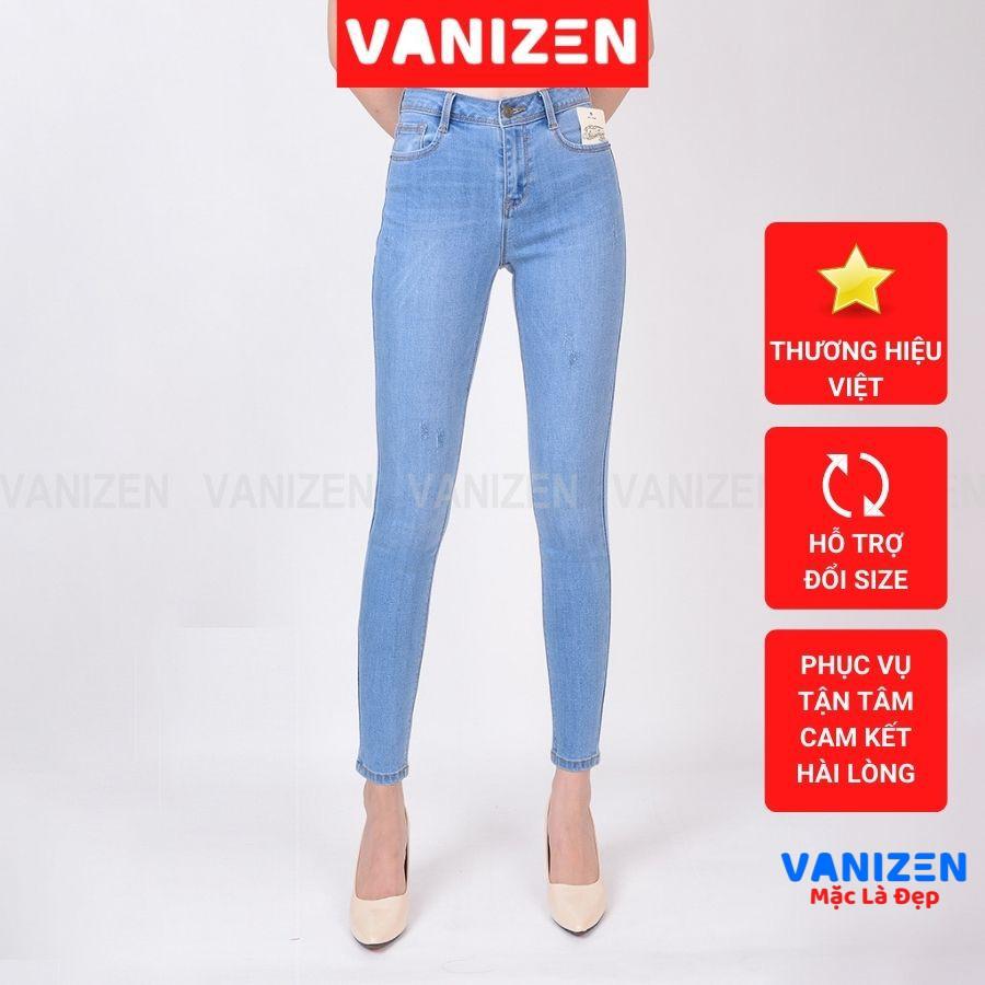 Quần jean nữ lưng cao skinny jeans ️ quần bò nữ cạp cao dáng ôm dài VANIZEN Shop mã 401