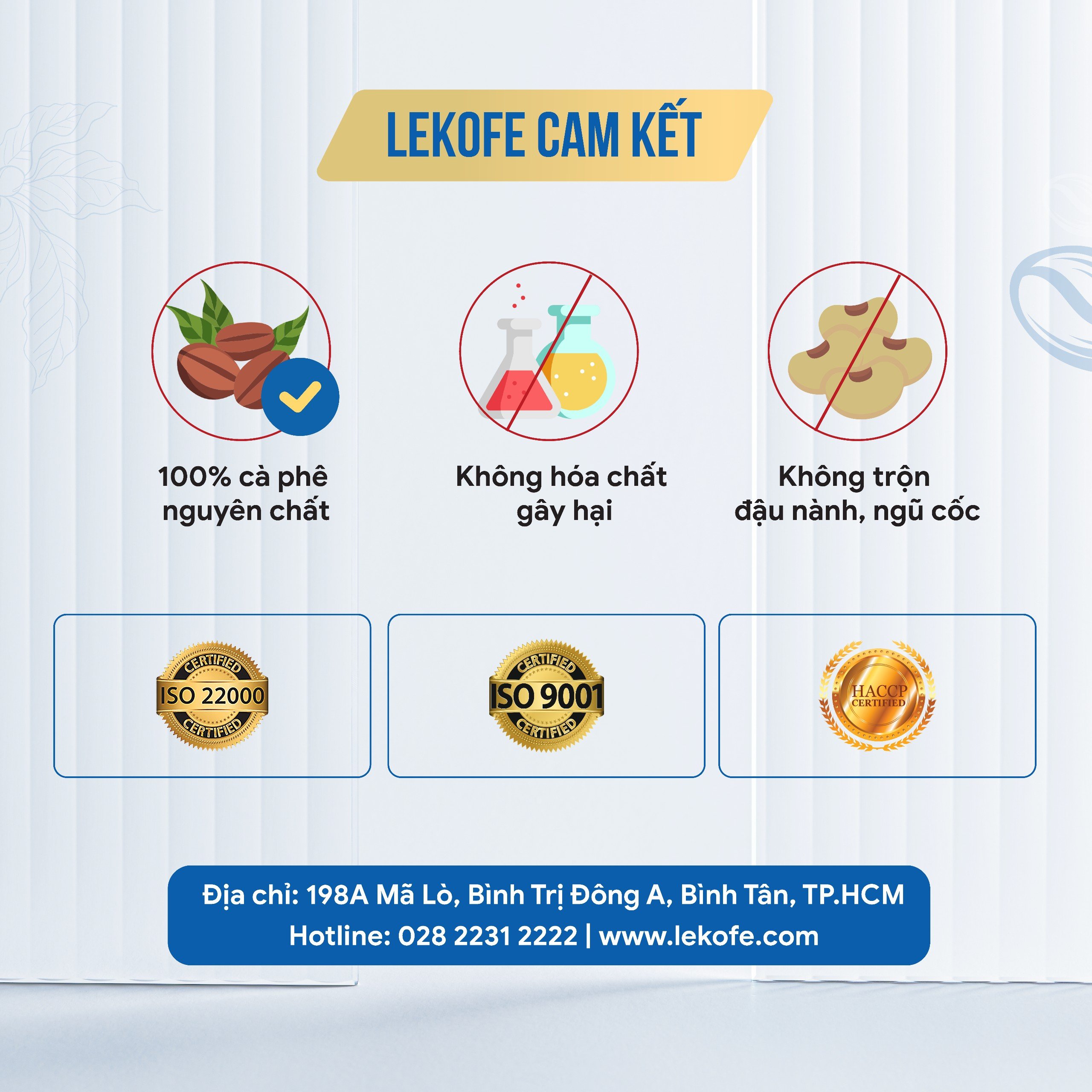 Cà phê nguyên hạt Bình Minh Lekofe 100% Robusta Đắng đậm chát nhẹ Túi 1000g